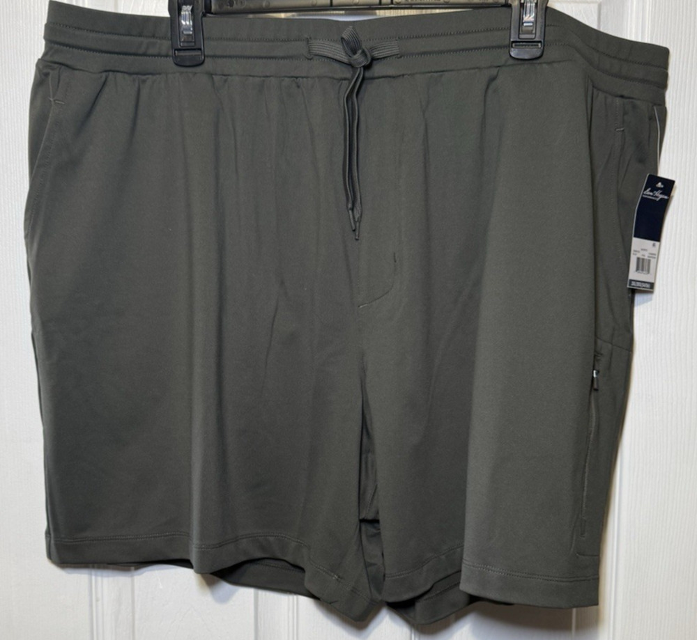 Ben Hogan Men's Pull-On Lightweight 7" Sport Shorts with Front Zipper Pocket-3XL
